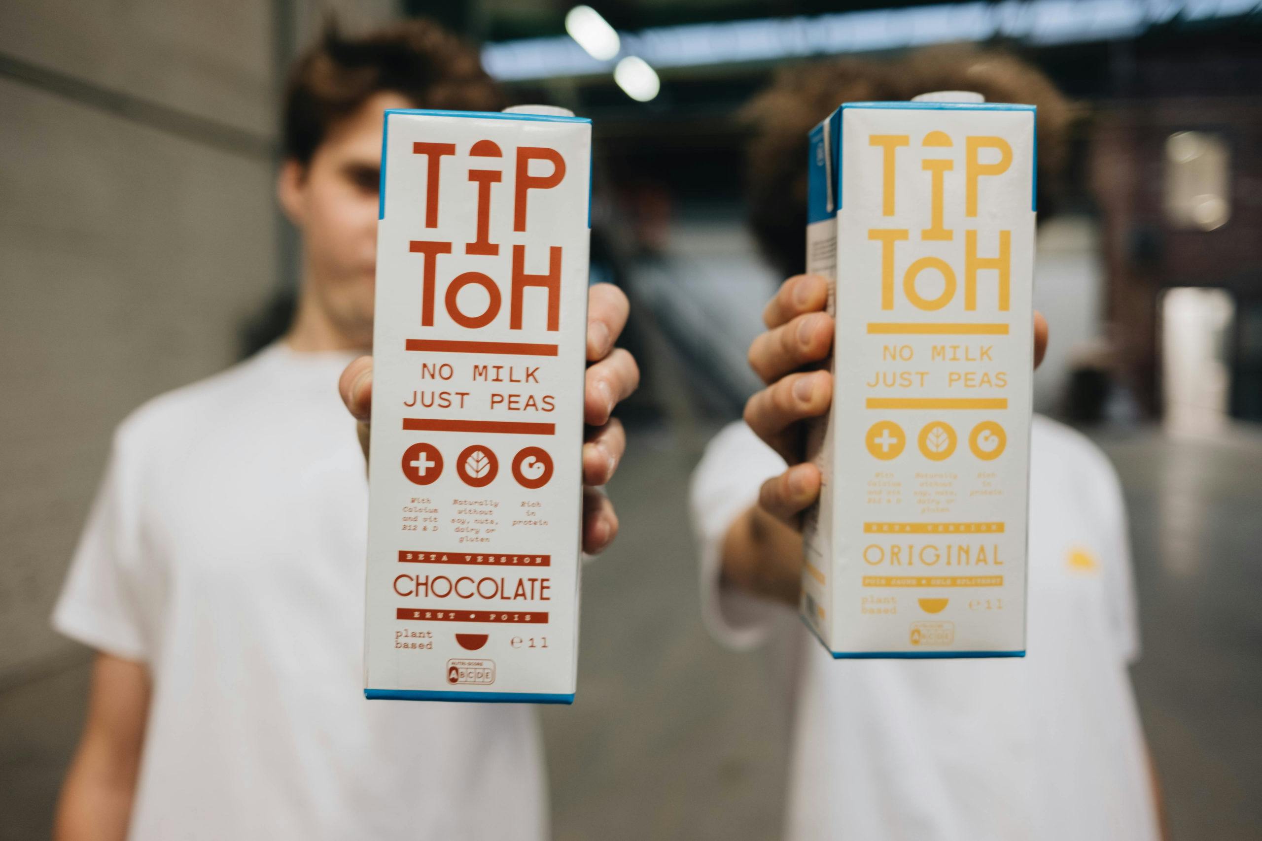 Two cartons of plant-based dairy alternatives by TipToh