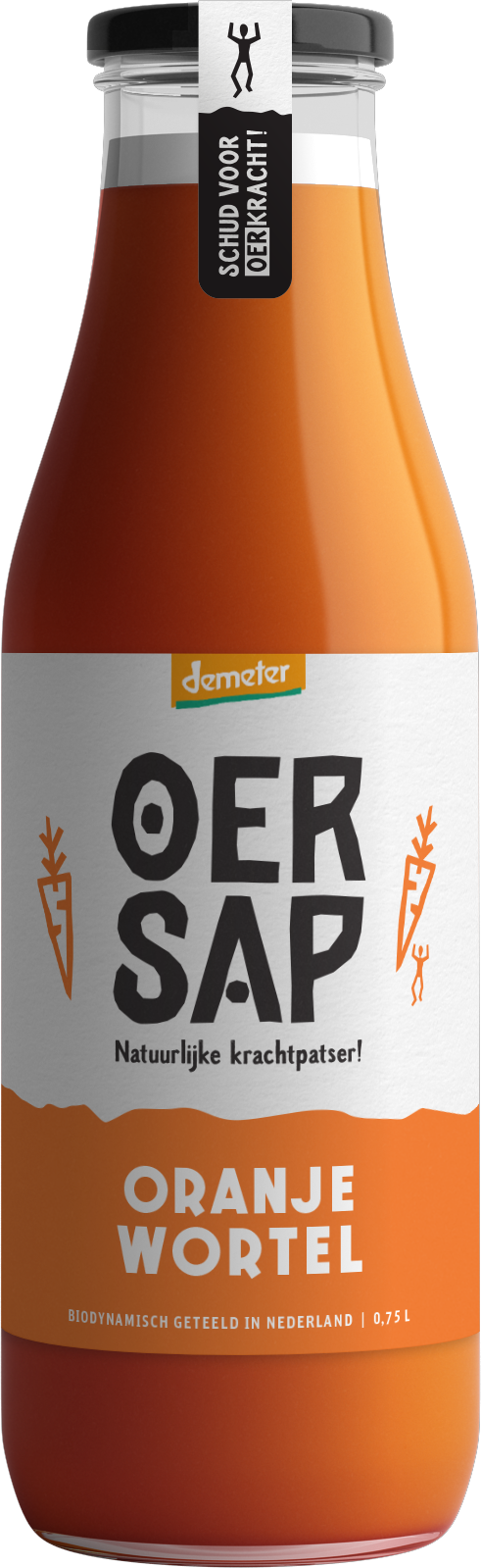 Bottle of orange carrot vegetable drink by Oersap