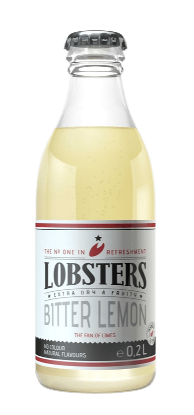 Bottle of bitter lemon drink by Lobsters
