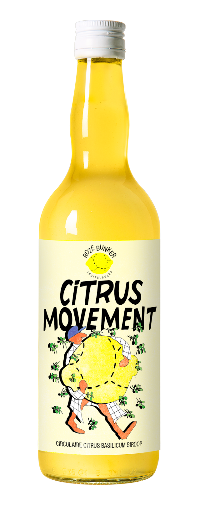 Bottle of citrus movement syrup by Roze Bunker