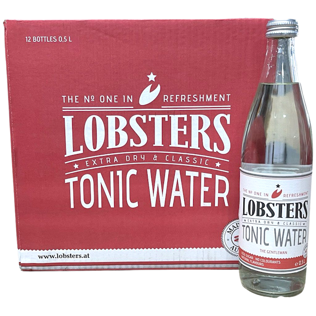 Crate with Lobsters Tonic water and bottle with tonic water by Lobsters