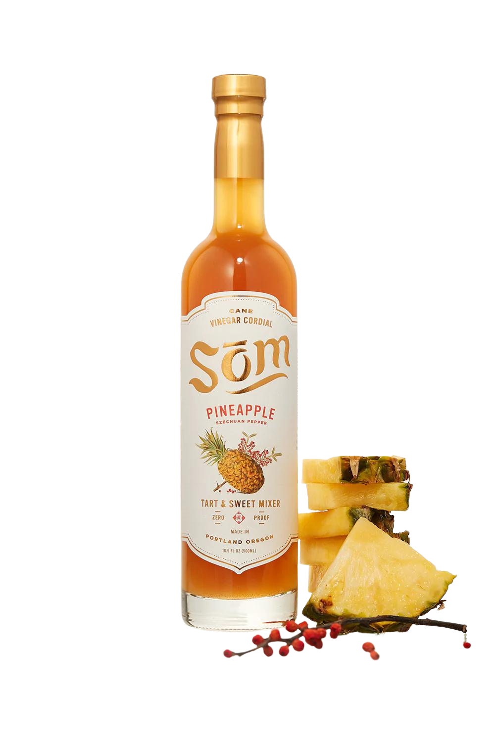 Bottle of non-alcoholic drink Pineapple Sezchuan Pepper by Som Cordial