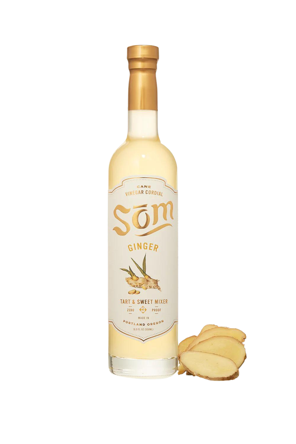 Bottle of non-alcoholic drink Ginger by Som Cordial