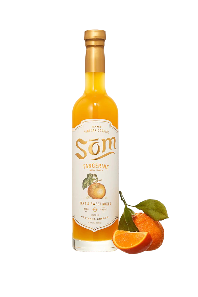 Bottle of non-alcoholic drink Tangerine Sea Salt by Som Cordial