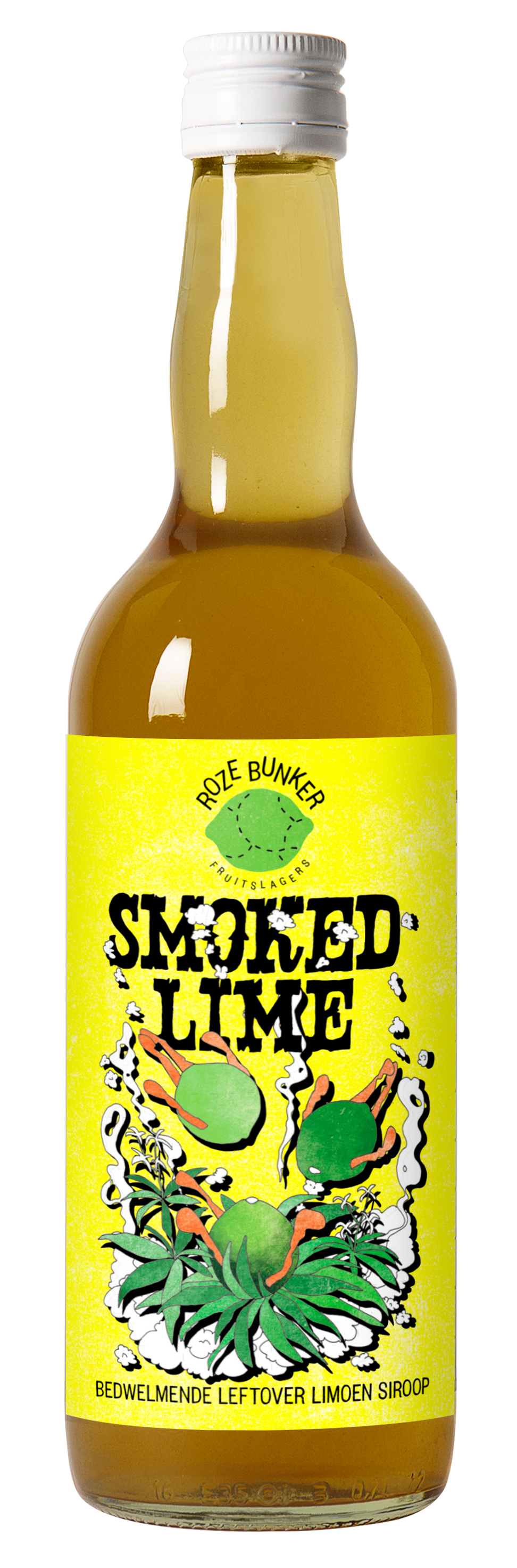Bottle of Smoked lime syrup by Roze Bunker
