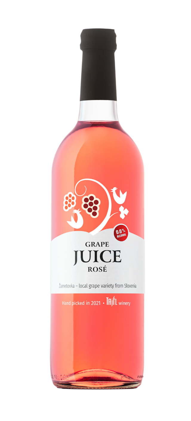Alcohol-free rose grape juice from Tajfl