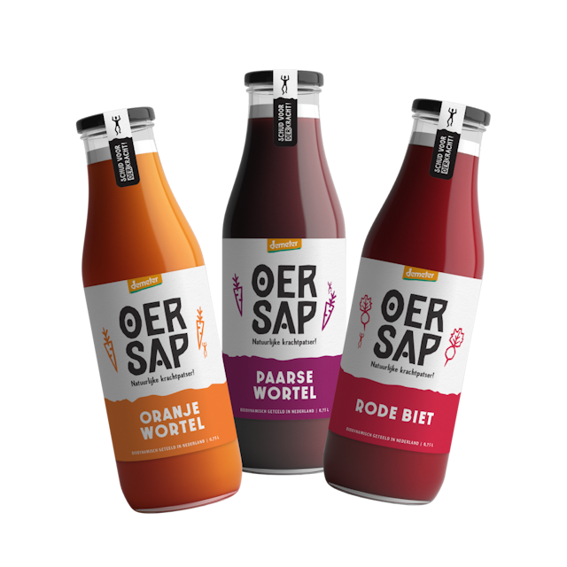 3 bottles of vegetable drinks by OERsap