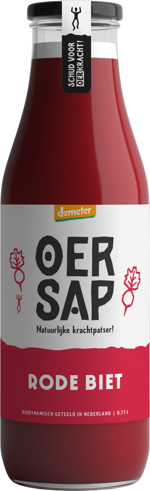 Bottle of red beet vegetable drink by OERsap