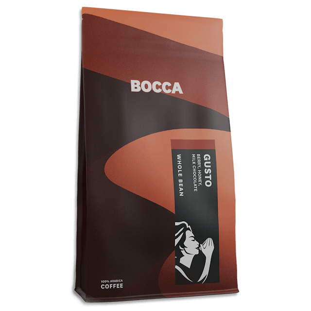 Bag of whole bean coffee Gusto by Bocca
