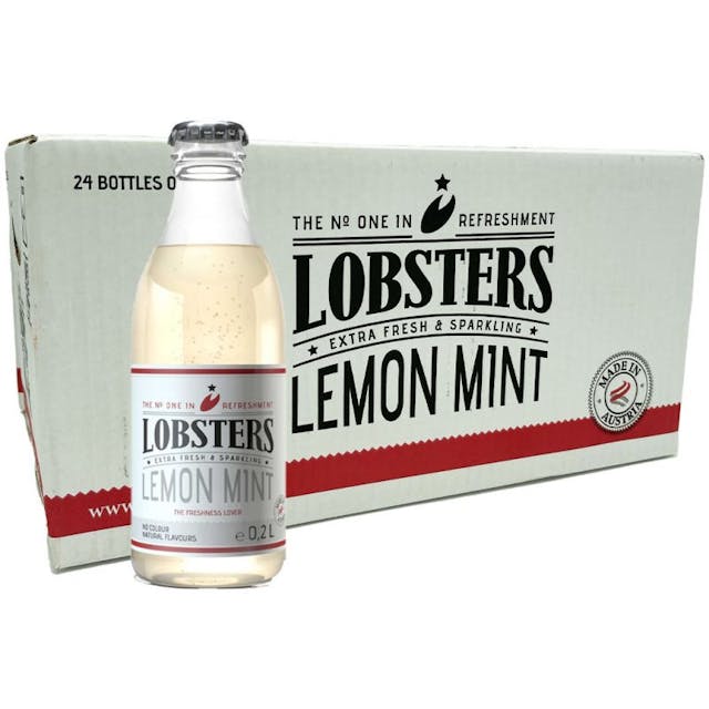 Crate with Lobsters lemon mint and bottle with lemon mint by Lobsters