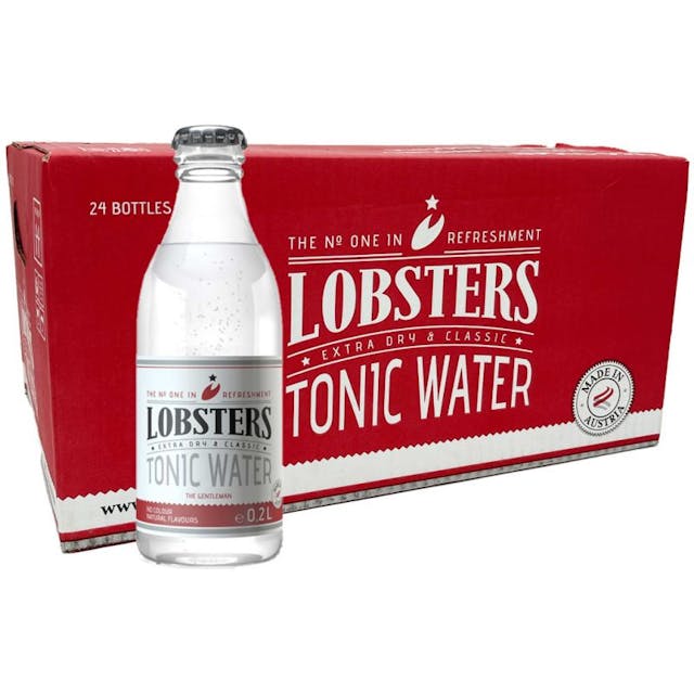 Crate with Lobsters Tonic water and bottle with tonic water by Lobsters